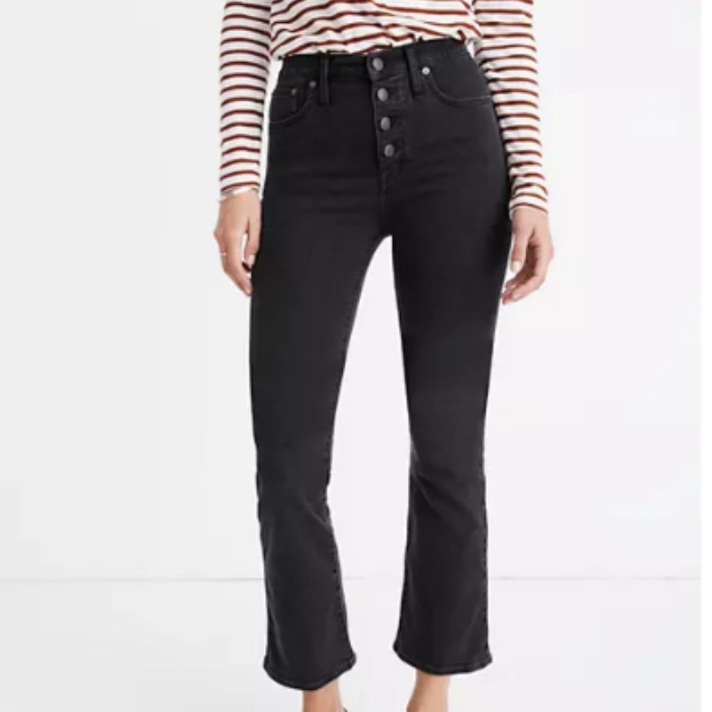Cali Demi Boot Madewell Jeans Black Button Fly